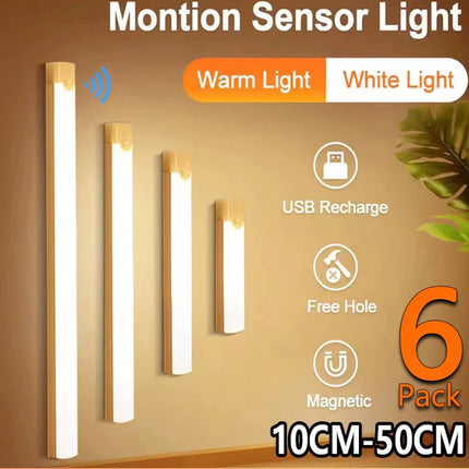 Rechargeable motion-sensor cabinet light with magnetic mounting