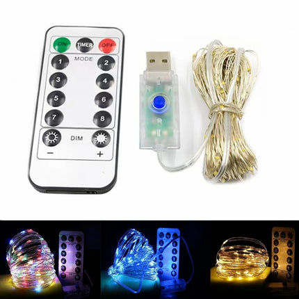 USB LED fairy string lights with remote control and eight modes