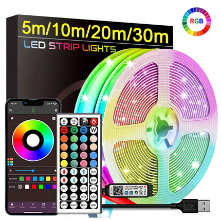 RGB USB LED strip lights with app or remote control