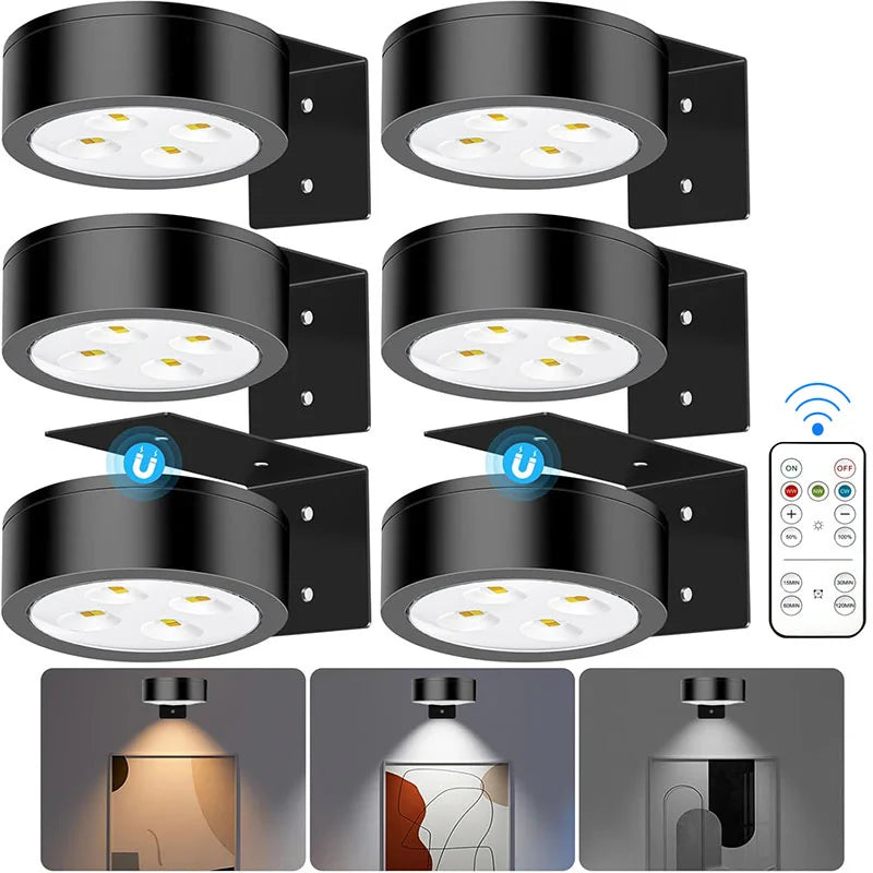 Wireless LED Picture Light — Remote, Dimmer & Timer